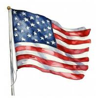 aquarelle Etats-Unis drapeau isolé photo