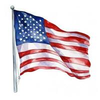 aquarelle Etats-Unis drapeau isolé photo