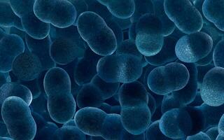 grand groupes de germes avec bleu arrière-plan, 3d le rendu. photo