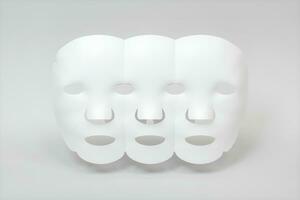 blanc masque, peau se soucier concept, 3d le rendu photo