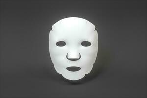 blanc masque, peau se soucier concept, 3d le rendu photo