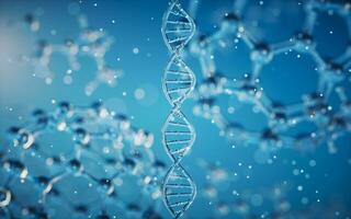 ADN génomes structure avec molécule arrière-plan, 3d le rendu. photo