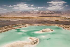 aérien de sel des lacs, Naturel paysage dans le Qinghai, Chine. photo