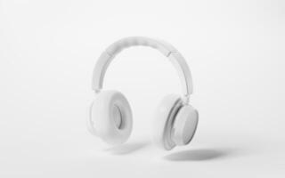 écouteurs jeu casque, 3d le rendu. écoute l'audio électronique appareil. photo