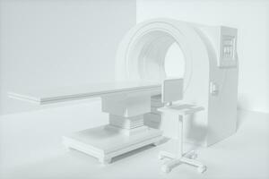 le médical équipement ct machine dans le blanc vide chambre, 3d le rendu. photo