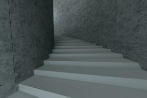 rond escalier, tendance haussière conceptuel arrière-plan, 3d le rendu. photo