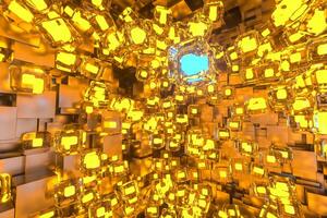 le pièce fabriqué de cubes, dans tridimensionnel espace, 3d le rendu. photo