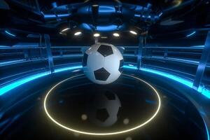 Football et intérieur arène scènes, 3d le rendu. photo