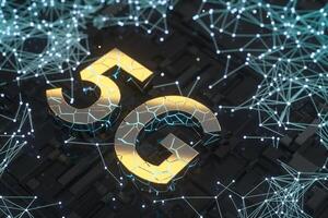 3d le rendu, 5g Police de caractère et circuit Contexte photo