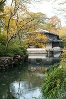 le l'automne dans le parc de Suzhou jardin dans Chine photo