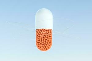 capsules avec sphères, 3d le rendu photo