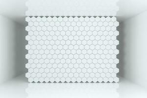 3d le rendu, blanc hexagone cubes. photo