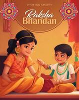 vecteur frère et sœur de raksha bandhan rakhi Festival carte fête conception photo