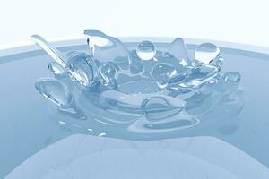 transparent vague liquide ondulations par fluide simulation, 3d le rendu photo