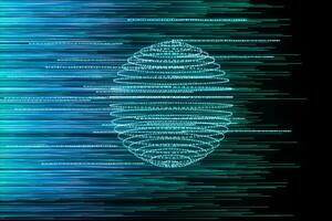 numérique lignes fabriqué de Nombres, globe gros Les données arrière-plan, 3d le rendu photo