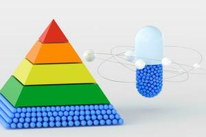 pyramide et capsule, 3d le rendu photo