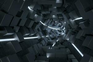 3d le rendu, foncé science fiction tunnel, foncé Contexte photo