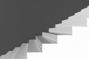 le escalier dans le lumière du jour avec blanc arrière-plan, 3d le rendu. photo