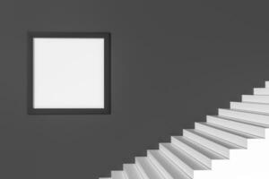 le escalier dans le lumière du jour avec blanc arrière-plan, 3d le rendu. photo