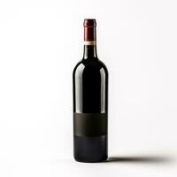 une bouteille de rouge du vin isolé sur blanc Contexte photo