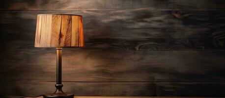 en bois lampe sur une supporter avec en bois ombre photo