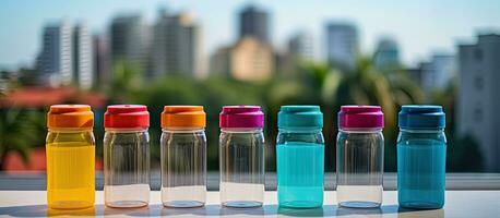 tupperware bouteilles sont une populaire américain marque dans plastiques photo