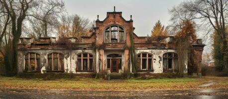 un abandonné Résidentiel maison dans Koenigsberg Russie avec culturel importance photo