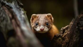 mignonne mammifère, petit rongeur, duveteux fourrure, à la recherche à caméra, séance généré par ai photo