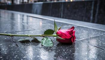 fraîcheur de la nature beauté dans une Célibataire fleur, une romantique cadeau généré par ai photo