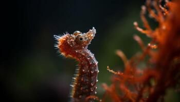 proche en haut de une coloré poisson dans le sous-marin récif généré par ai photo