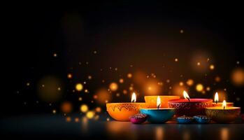 pétrole lampe décoration dans content diwali festival. photo