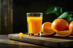 piquant Orange jus et Frais agrumes afficher - génératif ai photo