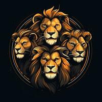 une groupe Lion tête logo art illustration photo