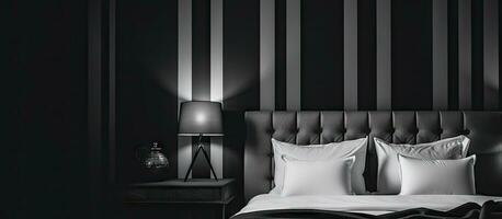 noir et blanc à thème Hôtel pièce ou chambre intérieur dans une Hôtel concept photo