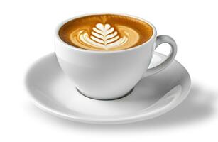 saveur le moment - exquis blanc cappuccino tasse pour une luxueux café expérience - génératif ai photo