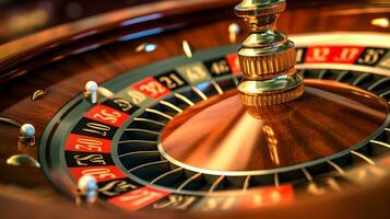 une casino roule roue avec une or Haut photo
