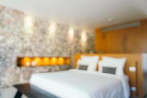 Flou abstrait intérieur de chambre d'hôtel défocalisé photo
