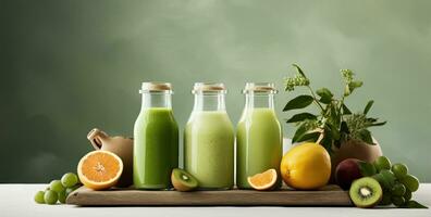 Frais biologique vert smoothie photo