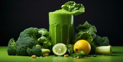 Frais biologique vert smoothie photo