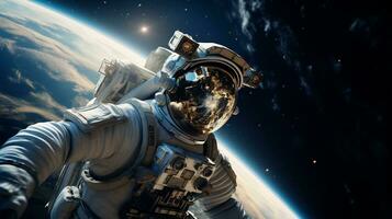 image de un astronaute sur espace photo