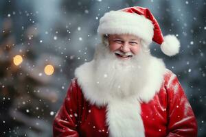 souriant Père Noël claus dans le sien iconique rouge costume et barbe photo