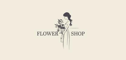vecteur logotype pour fleur boutique, luxe beauté salon, mode, soins de la peau, cosmétique. photo