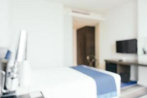 flou abstrait et intérieur de chambre d'hôtel de luxe défocalisé photo