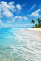 magnifique plage avec une tropical mer offre Stupéfiant paysage photo