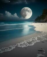lune mer plage photo