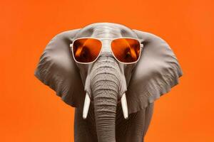 l'éléphant mignonne des lunettes de soleil. produire ai photo