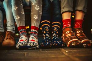 pieds hiver chaussettes. produire ai photo