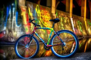 vélo graffiti. produire ai photo