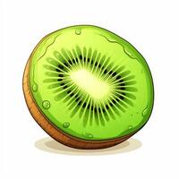 dessin animé art kiwi fruit sur blanc Contexte photo