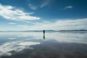 sel Lac réflexion. produire ai photo